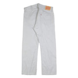 LEVI'S Mens Classic White Cotton Blend Trousers W38 L30 Zip Closure Regular Fit