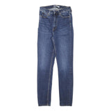 CALVIN KLEIN JEANS Womens Slim Blue Denim Raw Zip W24 L27 Stylish Comfort