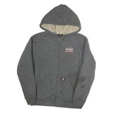 DICKIES Mens Grey Zip Up Hoodie M Fire Safety Services Logo Workwear