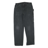 DICKIES Mens Black Regular Fit Straight Leg Cotton Blend Trousers W34 L32