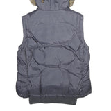 PREDATOR Mens Grey Hooded Zip Jacket M Puffer Quilted Winter Warmwear