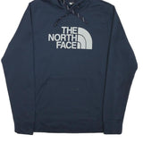 THE NORTH FACE Mens Navy Blue Hoodie S Pullover Logo Front Pocket Comfort Style