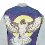 LEVI'S Womens Blue Denim Butterfly Painted Cotton Blend Jacket L Button Closure