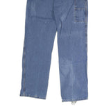 DICKIES Mens Jeans Blue Regular Straight Denim Medium W35 L34 Workwear Button