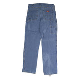 DICKIES Mens Jeans Blue Regular Straight Denim Medium W35 L34 Workwear Button