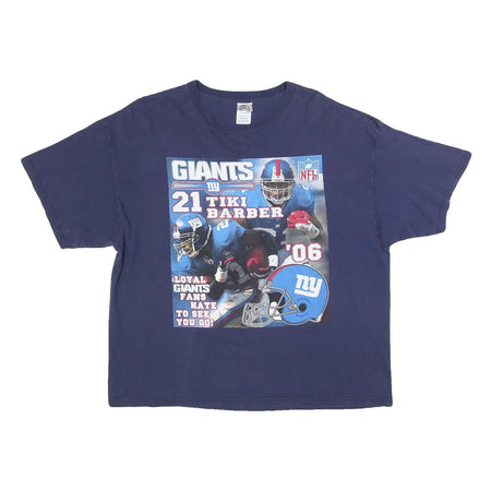 DELTA Mens Blue Giants Tiki Barber 2XL Short Sleeve Crew Neck Cotton Blend
