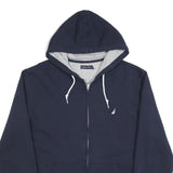 NAUTICA Mens Navy Hoodie XL Cotton Blend Full Zip Casual Wear