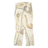 GATTINONI Womens Cotton Blend Beige Animal Botanical Print Regular Leg Trousers