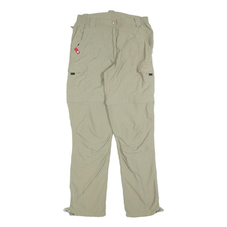 BIG TRAMP Womens Polyester Blend Beige Regular Fit Straight Leg Trousers W28 L32