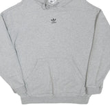 ADIDAS Womens Grey Hoodie UK 10 Cotton Blend Pullover Casual Sweatshirt