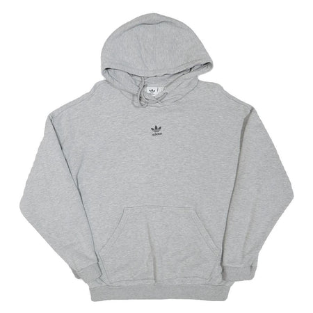 ADIDAS Womens Grey Hoodie UK 10 Cotton Blend Pullover Casual Sweatshirt