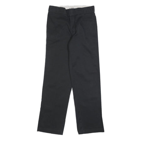 DICKIES Mens Cotton Blend Black Regular Fit Straight Leg Trousers W30 L32