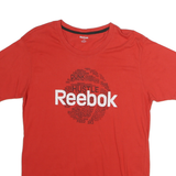 REEBOK Mens Red L Graphic T-Shirt Short Sleeve Crew Neck Cotton Casual
