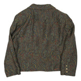 Womens Brown Paisley Button Jacket UK 22 Cotton Blend Classic Paisley Pattern