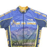 PACE Mens Blue Yellow Tour De Tahoe Cycling Jersey S Short Sleeve Zip Neck