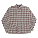 TOMMY HILFIGER Mens Red White & Green Check Shirt 2XL Button Down Collar Long