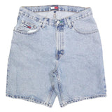 TOMMY JEANS Womens Denim Blue Classic Fit Shorts M W30 Casual Cotton Blend