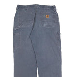 CARHARTT Mens Relaxed Blue Jeans Cotton Blend Zip W36 L34 Workwear Utility