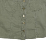 TOMMY HILFIGER Womens Green Cotton Mini Skirt Button Front Casual Pocket Design