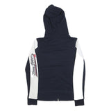 TOMMY HILFIGER Womens Navy & White Zip Up Hoodie S Designer Casual Sweatshirt
