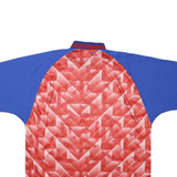 Mens Blue & Red Graphic T-Shirt 2XL Short Sleeve Collared Retro Sports Style