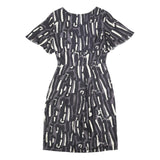 TEMPERLEY LONDON Womens Black White Abstract Print Day Dress Polyester Blend UK