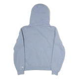 CHAMPION Mens Blue Pullover Hoodie S Logo Printed Casual Sportswear