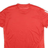 ADIDAS Mens Red Short Sleeve V-Neck Graphic T-Shirt M Sports Training Activewear
