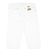 WRANGLER Womens Classic White Denim Jeans W38 L31 Zip Closure