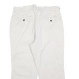 MADDISON Mens Cotton Blend Relaxed Straight Trousers Off White W35 L25 Casual