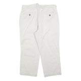 MADDISON Mens Cotton Blend Relaxed Straight Trousers Off White W35 L25 Casual