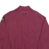 ADIDAS Mens Maroon 1/4 Zip Sweatshirt M Cotton Blend Casual Pullover