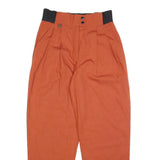 KEMO Womens Linen Blend Rust Relaxed Tapered Trousers W28 L28 Zip Closure