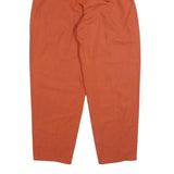 KEMO Womens Linen Blend Rust Relaxed Tapered Trousers W28 L28 Zip Closure