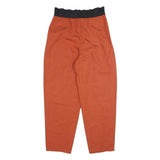 KEMO Womens Linen Blend Rust Relaxed Tapered Trousers W28 L28 Zip Closure