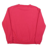 ELLESSE Womens Red Crew Neck UK 12 Sweatshirt Sport Logo Cotton Blend Pullover