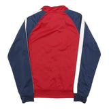 NIKE Mens Red & Navy Blue Track Jacket S Polyester Zip Plain Sportswear