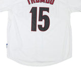 MAJESTIC Mens White Dbacks Baseball Shirt L Short Sleeve Button Neck Player
