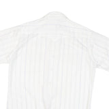 WRANGLER Mens White & Light Blue Striped Western Shirt XL Button Snap Fastening