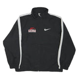 NIKE Mens Black & White Sports Zip Up Jacket L Polyester Blend Casual