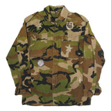 Mens Green Brown Camouflage Cotton Military Style Jacket M