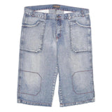 COYOTE Mens Denim Blue Casual Cargo Shorts 3XL W38 Cotton Blend