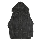 WELLENSTYN Womens Black Zip Jacket L Polyester Plain Contrast Stitching