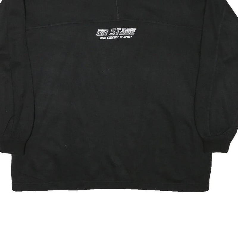 SPORT COMFORT Mens Black 1/4 Zip Sweatshirt L Polyester Sport Casual Pullover