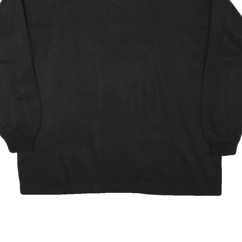 SPORT COMFORT Mens Black 1/4 Zip Sweatshirt L Polyester Sport Casual Pullover