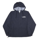 OURAY SPORTSWEAR Mens Navy Blue Hooded Jacket L Polyester Plain Lightweight
