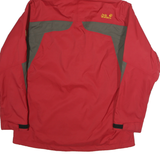 JACK WOLFSKIN Mens Red & Grey Outdoor Jacket M Polyester Zip Hooded Workwear