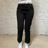 Scervino Street Embroidered Jeans - 33W UK 14 Black Cotton