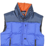 KAZHUMI Mens Blue & Navy Sleeveless Quilted Puffer Jacket L Polyester Blend Zip