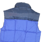 KAZHUMI Mens Blue & Navy Sleeveless Quilted Puffer Jacket L Polyester Blend Zip